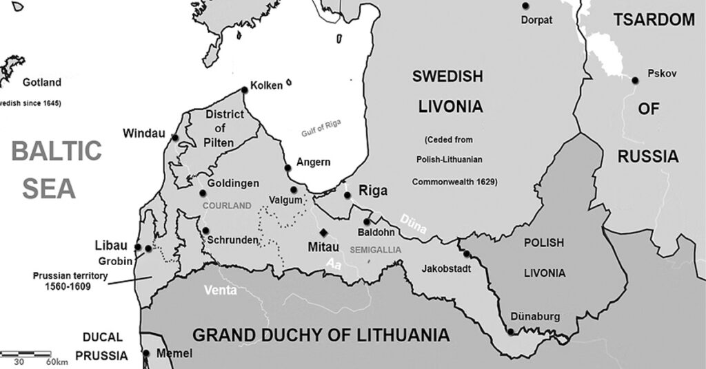Map of the Duchy of Courland